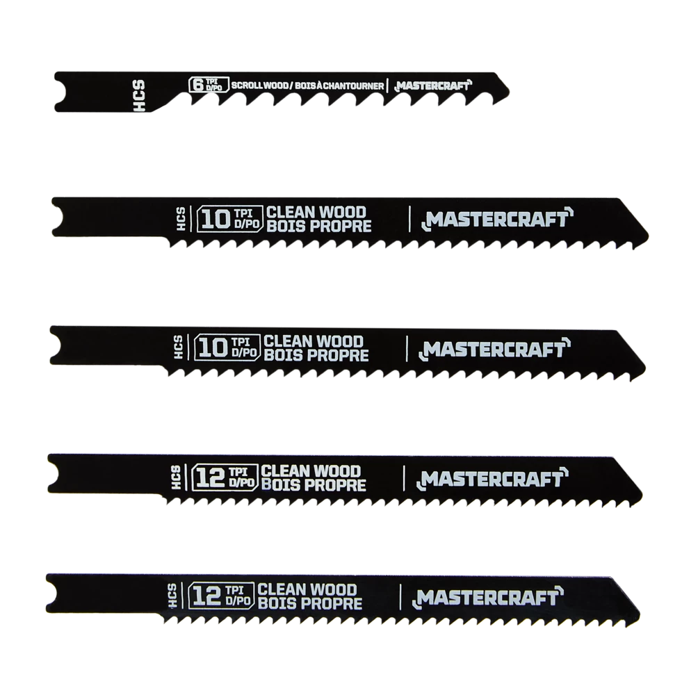 Mastercraft U-Shank HCS Jigsaw Blade Set For Wood, 5-pc
