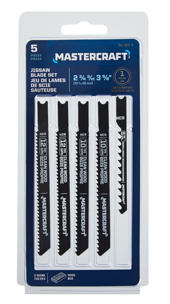 Mastercraft U-Shank HCS Jigsaw Blade Set For Wood, 5-pc - Image 2