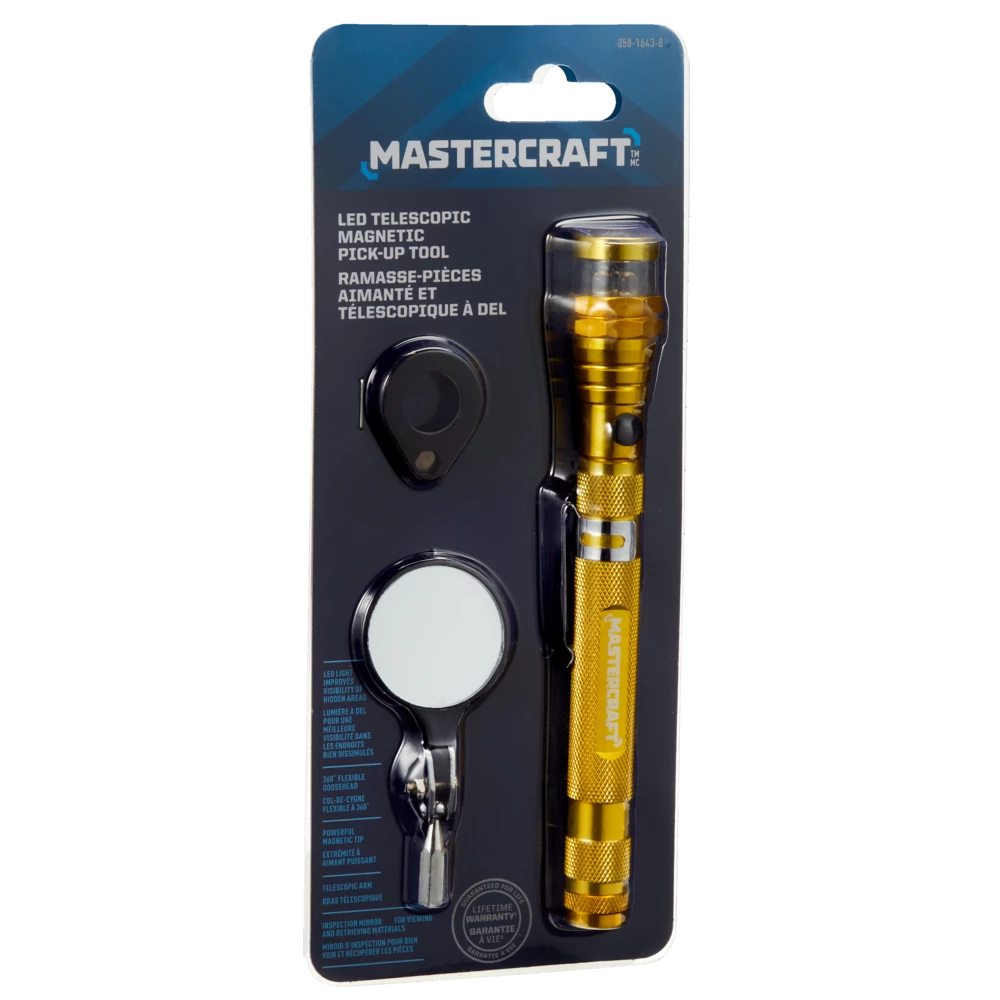 Mastercraft Telescoping LED Lighted Magnetic Pick-Up Tool - Image 3