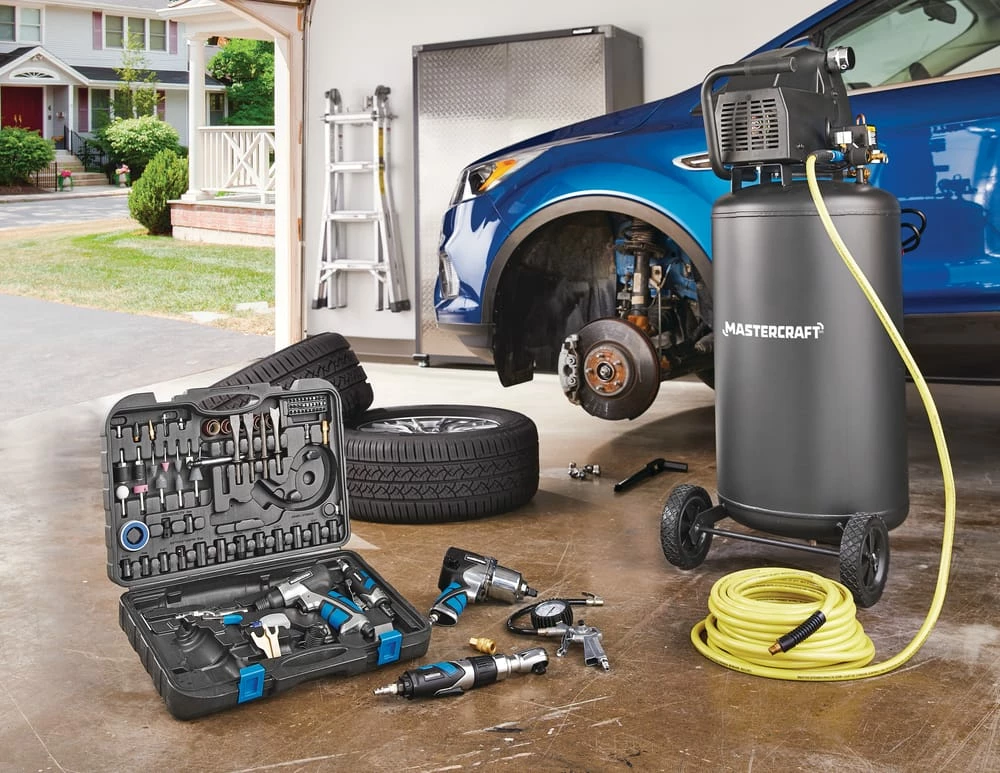 Mastercraft 26-Gallon Oil-Free Portable Vertical Air Compressor, Matte Black, 135 PSI, 1.8HP - Image 3