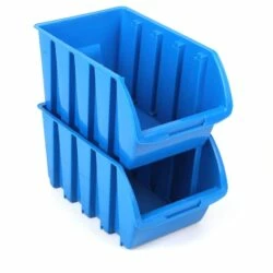 Mastercraft Stackable Wall-Mountable Bins, Medium, 9x6x5-in, 2-pk