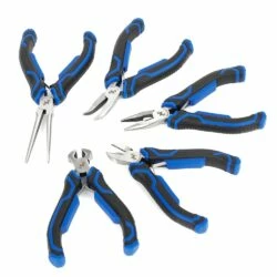 Mastercraft Mini-Pliers Set, Double Dip Handles, Micro Chrome Finish, Carbon Steel, 5-pc