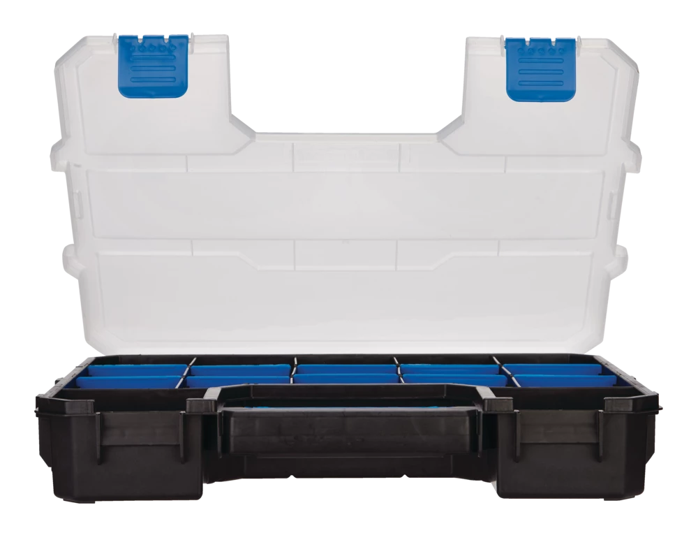 Mastercraft Portable Stackable Small Parts Organizer Tray Combo W/ Lid, 15x12x3-in, 2-pk - Image 2