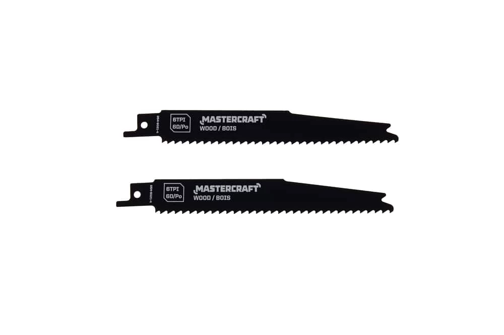 Mastercraft 6-in 6 TPI Cobalt Reciprocating Saw Blades For Wood, 2-pk