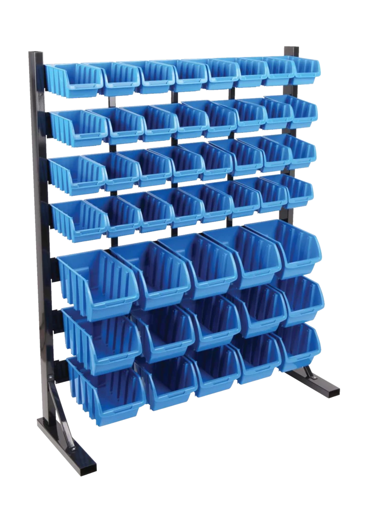 Mastercraft Single-Side 47-Bin Parts Rack, 37x11x45-in