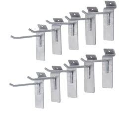 Mastercraft Slat Wall Steel Utility Hook Set, 4-in, 10pcs
