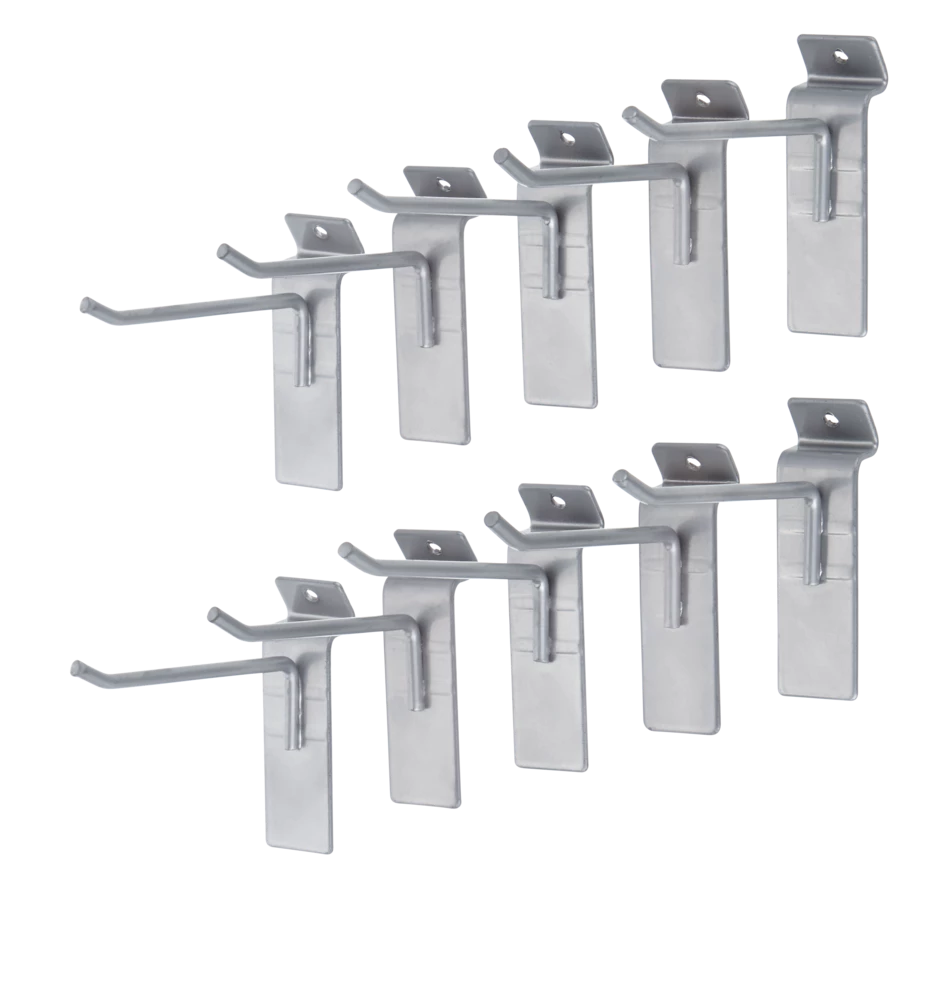 Mastercraft Slat Wall Steel Utility Hook Set, 4-in, 10pcs