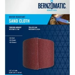 Mastercraft Bernzomatic SC2YD Water-Resistant Wet/Dry Sand Cloth, 120 Grit, 1.5-in X 2-yds