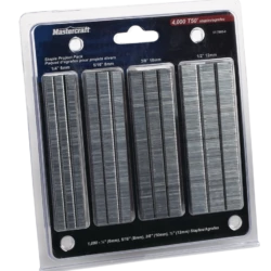 Mastercraft Fastener T50 Gavlanized Staple Combo Kit, Sizes 1/4-in, 5/16-in, 3/8-in, 1/2-in, 4000-pk