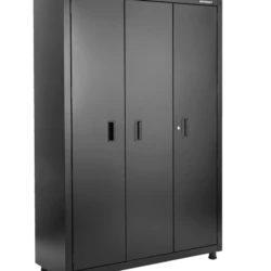 Mastercraft 3-Door Tall Cabinet With 3 Adjustable Shelves, Black Series, 48 X 18 X 72-in