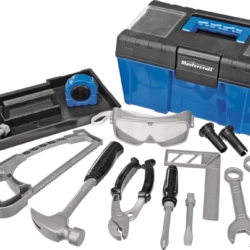 Mastercraft Toy Tool Box W/Accessories For Kids, 18 Pc, Age 1+