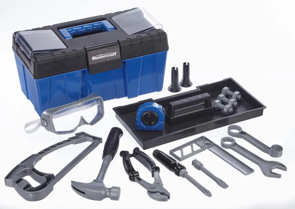 Mastercraft Toy Tool Box W/Accessories For Kids, 18 Pc, Age 1+ - Image 2