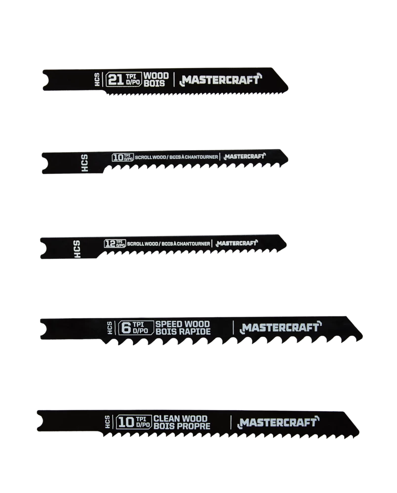 Mastercraft HCS Jigsaw Blade Set For Wood, 5-pc