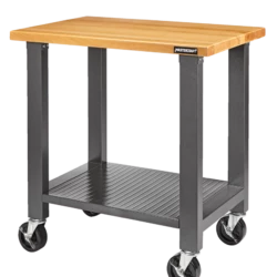 Mastercraft Heavy Duty Wooden Top Work Bench / Work Table With Wheels, Diamond Series, 36 X 24 X 38-in