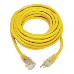 Mastercraft 30-ft 12/3 Outdoor Extension Cord With Grounded Outlet, Lighted End And Locking Connector, Yellow