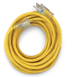 Mastercraft Outdoor Extension Cord With Grounded Outlet And Lighted End, Yellow