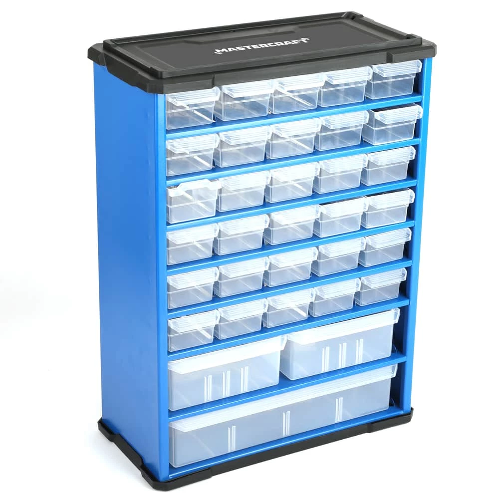 Mastercraft Metal Stackable Wall-Mountable 33-Drawers Cabinet, 16x12x6-in - Image 2