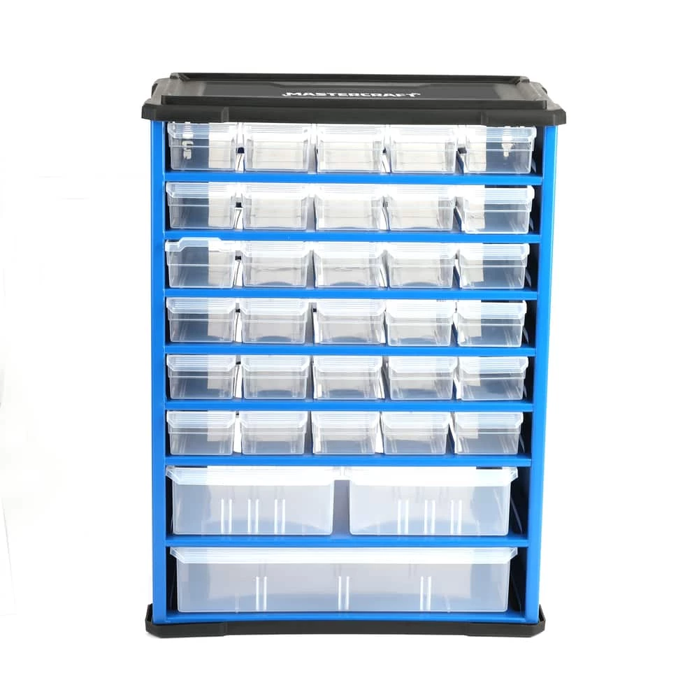 Mastercraft Metal Stackable Wall-Mountable 33-Drawers Cabinet, 16x12x6-in - Image 3