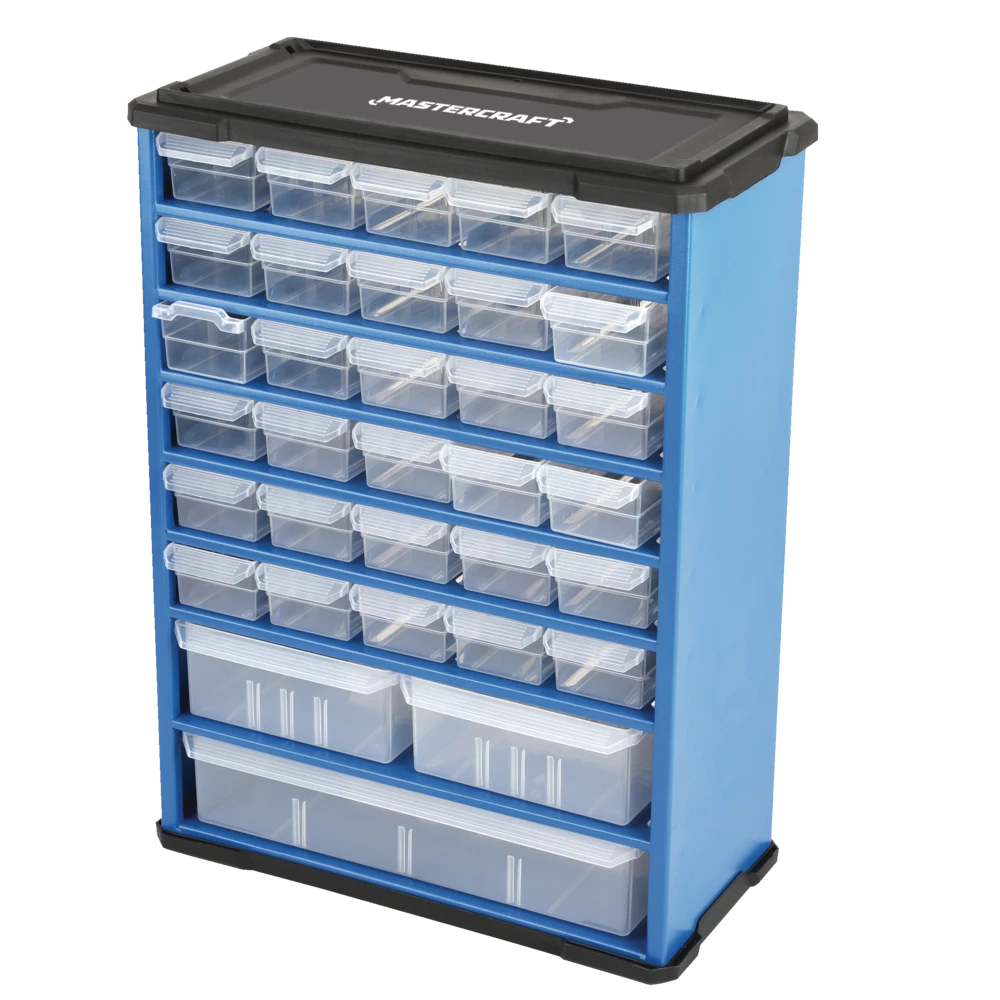 Mastercraft Metal Stackable Wall-Mountable 33-Drawers Cabinet, 16x12x6-in
