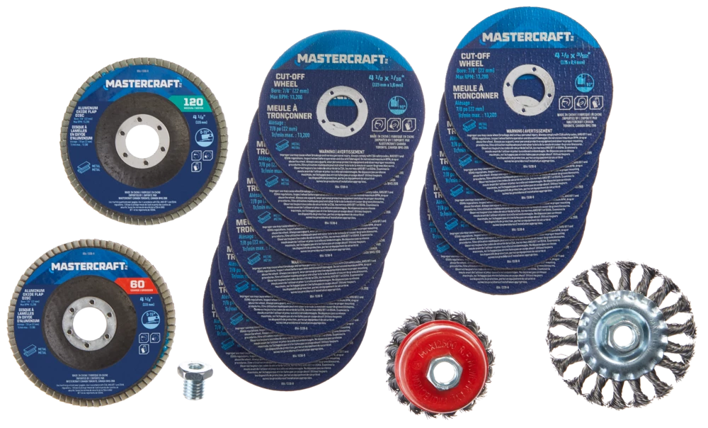 Mastercraft Steel Flap Discs & Cut Off Wheels Set For Metal, 17-pc
