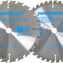 Mastercraft 7-1/4-in 24T & 40T Carbide Tipped Circular Saw Blade Set For Wood, 2-pc