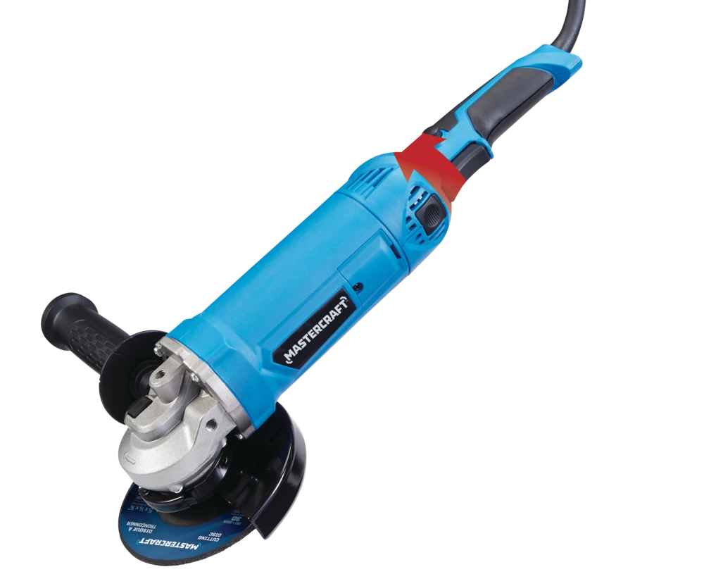Mastercraft 9A Corded Single-Speed Angle Grinder With Bonus Cut-Off Disc & Guard, 5-in - Image 11