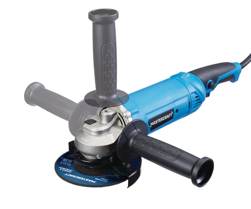 Mastercraft 9A Corded Single-Speed Angle Grinder With Bonus Cut-Off Disc & Guard, 5-in - Image 12