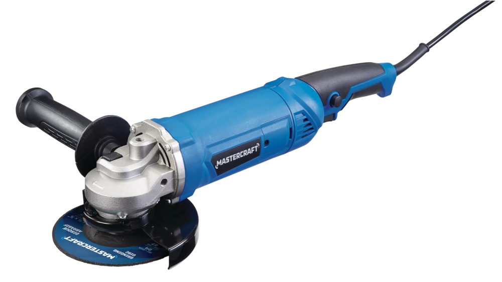 Mastercraft 9A Corded Single-Speed Angle Grinder With Bonus Cut-Off Disc & Guard, 5-in