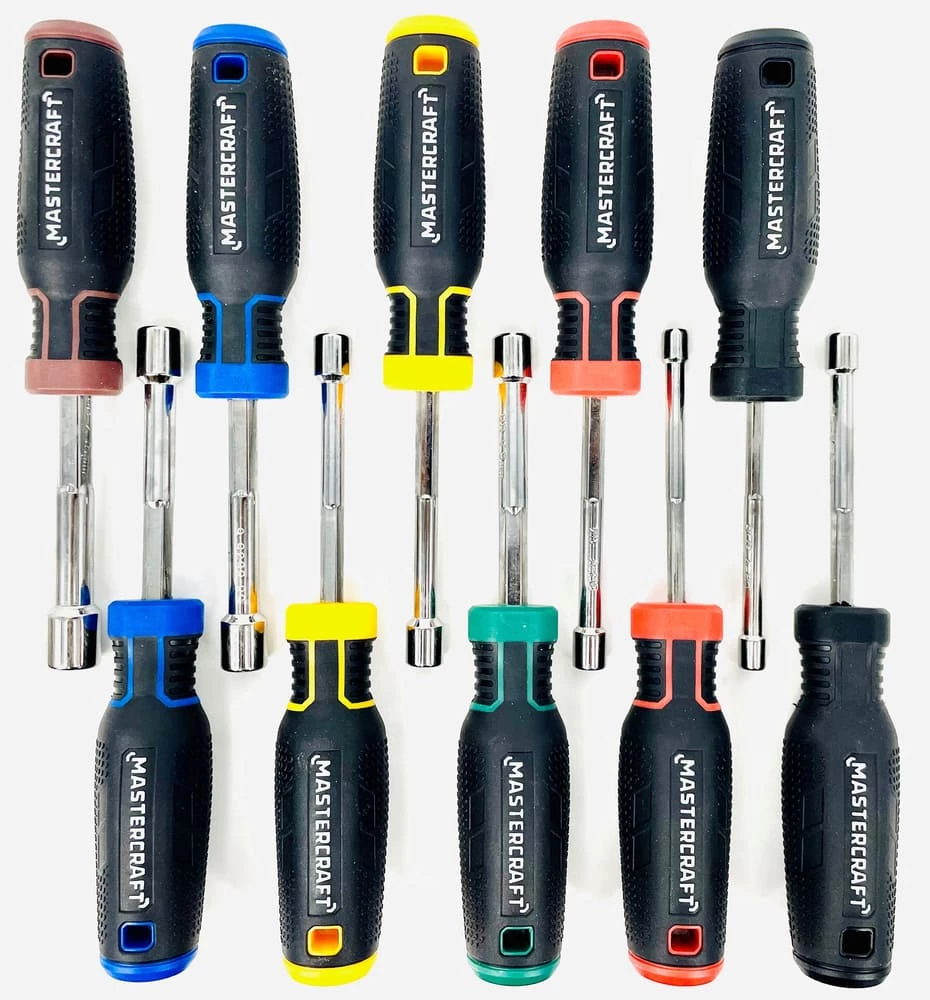 Mastercraft Nut Driver Set, Ergonomically Designed, Soft Grip Handles, Cr-V Steel Blades, 10-pc - Image 2