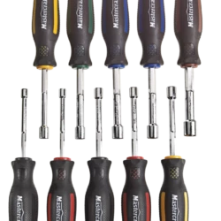 Mastercraft Nut Driver Set, Ergonomically Designed, Soft Grip Handles, Cr-V Steel Blades, 10-pc