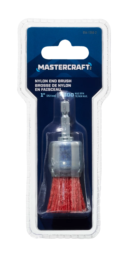 Mastercraft 1-in Medium Nylon End Brush 1/4-in Arbor, For Wood, Metal, Dry Use