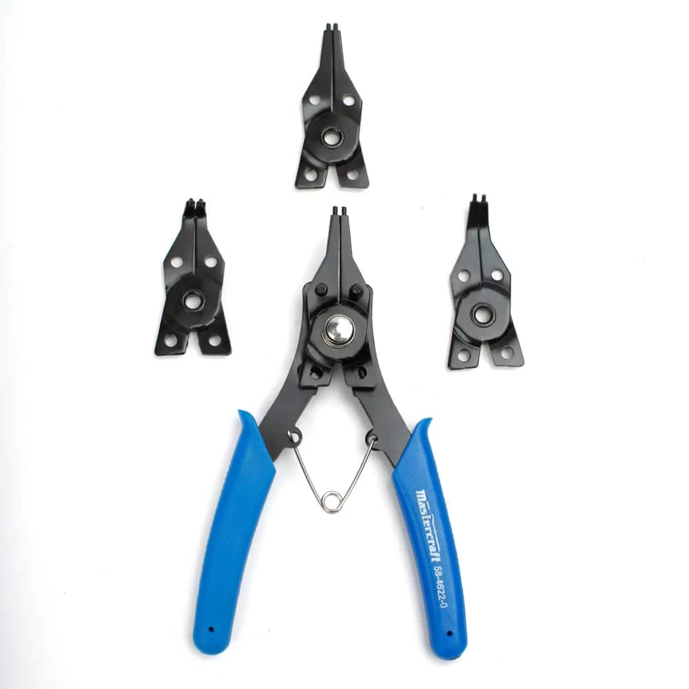 Mastercraft Convertible Retaining/Snap Ring Pliers Set With 3 Interchangeable Jaws 10-15mm
