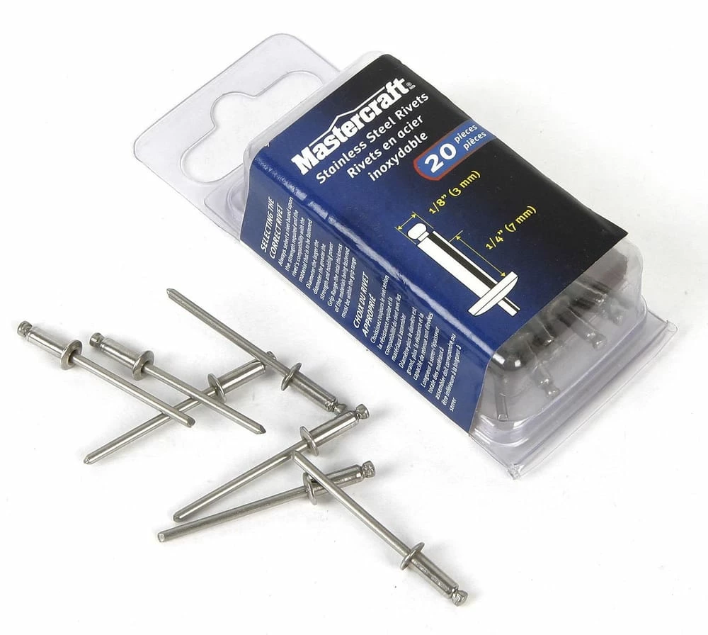 Mastercraft 1/8-in X 1/4-in Medium Stainless Steel Rivets, 20-pk - Image 3