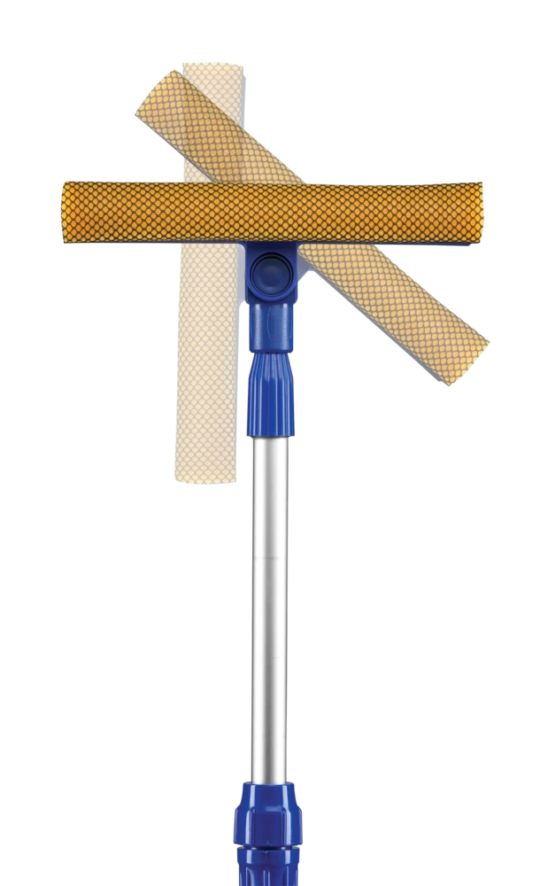 Mastercraft Telescopic Extendable Window Washer / Squeegee With Scrub Netting, 7-ft - Image 3