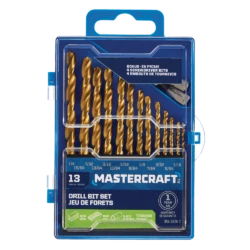 Mastercraft Titanium Drill Bit Set For Wood, Metal, Plastic, 13-pc